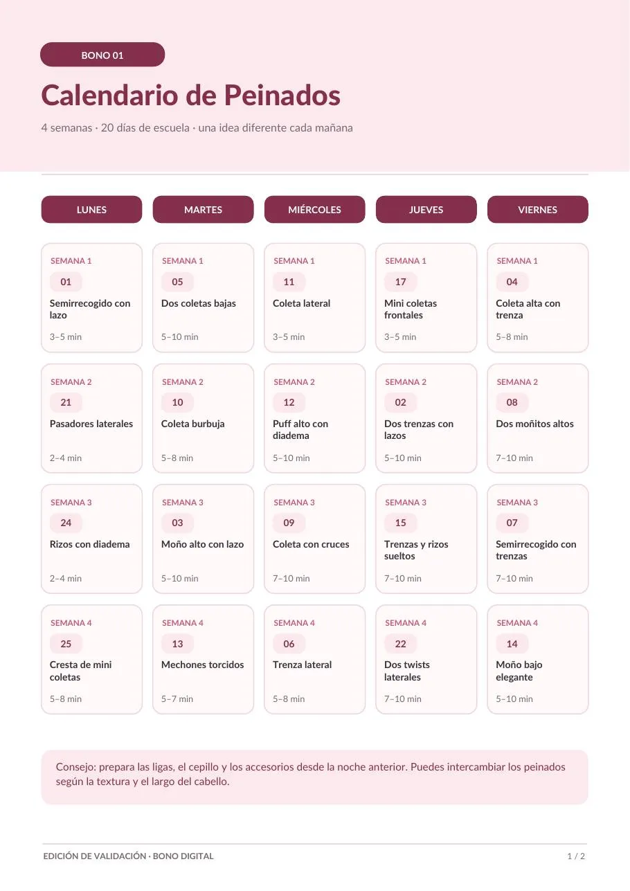 Vista previa del calendario, página 1